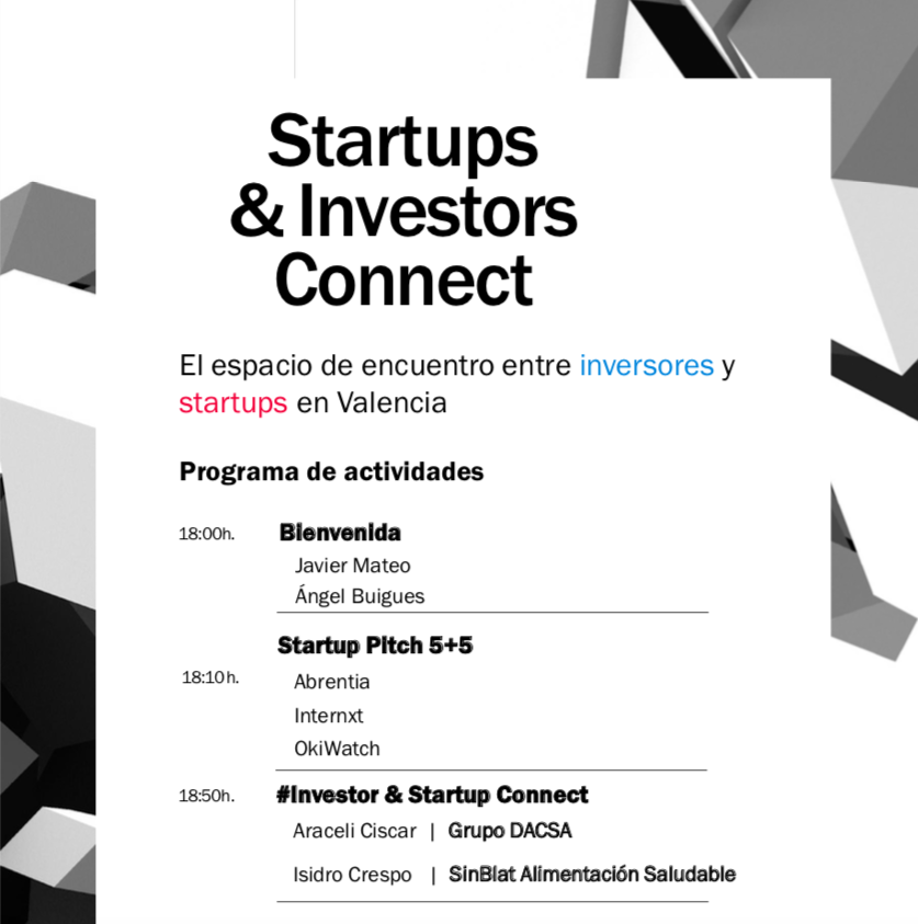 BStartup's tweet photo. Hoy, a partir de las 18H, no te pierdas el #SIConnect #Valencia en el #SabadellHubEmpresa junto a las tres startups finalistas @abrebox1, @Internxt y @OkyWatch y la conversación entre startup-corporate con #GrupoDacsa y #SinBlat.

¡Te esperamos! https://t.co/R9ZNmHhZgv https://t.co/Bs4juO5AnZ