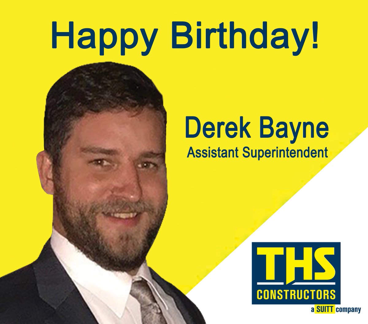 thsconstructors's tweet photo. Assistant Superintendent, Derek Bayne, has already celebrated 2 years with THS this month. Today, he celebrates his birthday, and we celebrate with him! Happy Birthday, Derek. #thsbuilds #thsbirthdays https://t.co/PE9diSOHaF