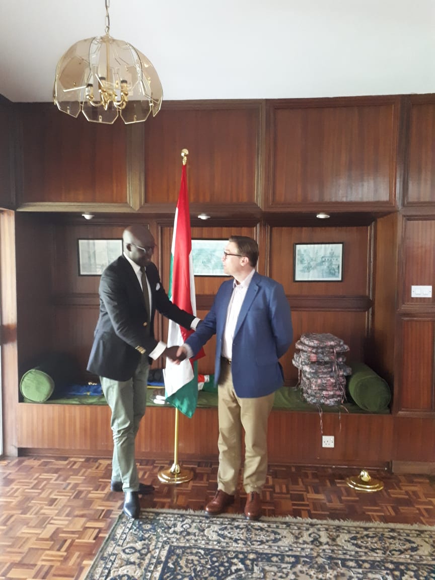kcpflife's tweet photo. Our delegation led by @VKKimosop, @felixpilipili, Dr. Wahome Ngare and Daniel Nyagah paid a courtesy call to H.E. Ambassador LaszloMathe and Deputy Head of Missions Judit Galambos at the Embassy of Hungary Nairobi.Hungary is committed to championing and protecting National Values https://t.co/R8x3VeSdlJ