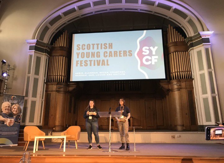 LitterBugCam's tweet photo. Becca and I, speaking for many young carers across Scotland, and demanding @scotgov to recognise that we are at crisis point and require things to change! 😊 https://t.co/iCt2Z7ssg3