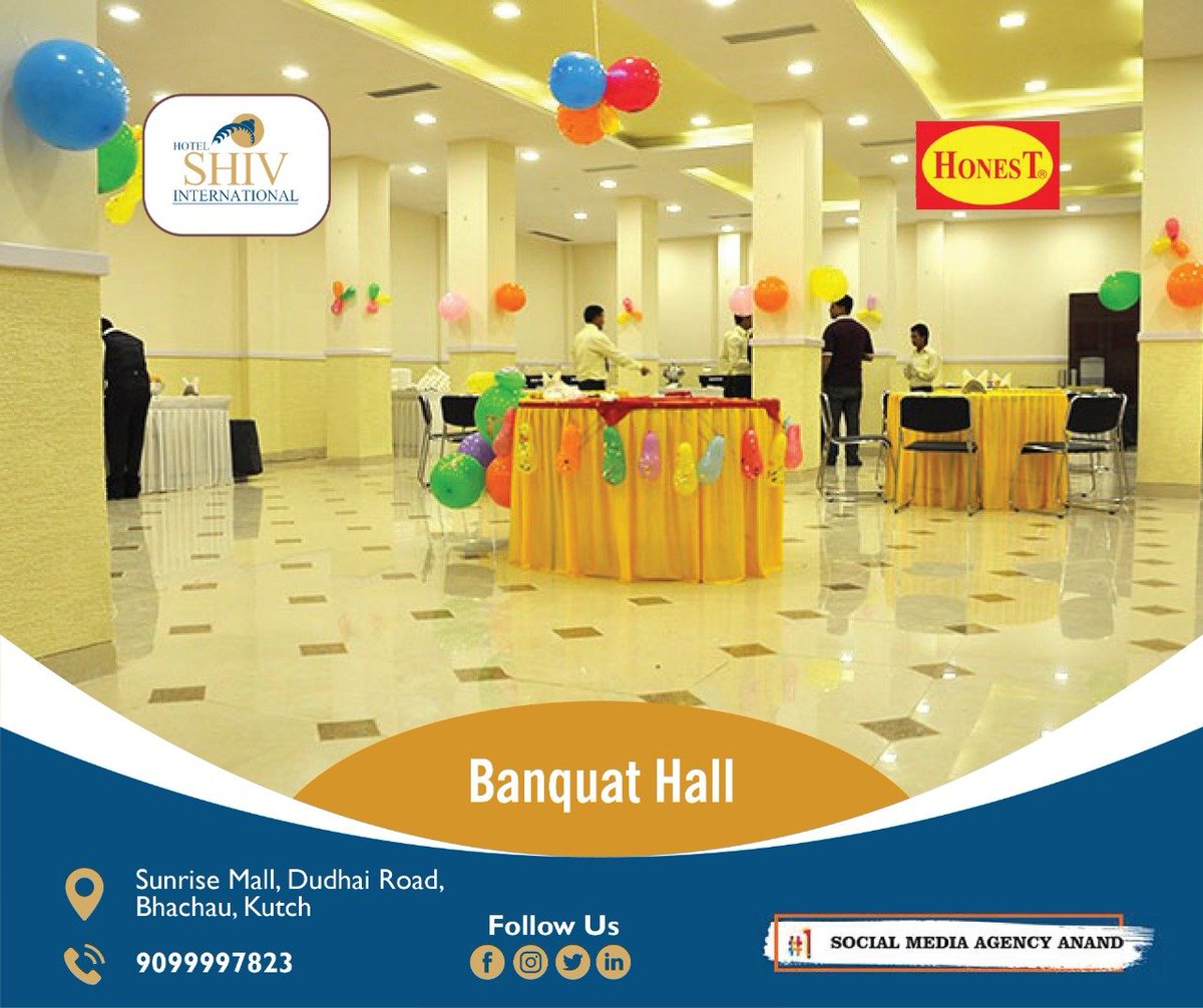 hotel_shiv's tweet photo. Banquet Hall

#banquet #hall #Birthdaycelebration #marriagereception #conferencehall #parties #room #hotelroom #aircondition #internet #lunch #dinner #food #foodlover #hungry #vegetarian #tasty #foodies #yummyfood #deliciousfood #hotelShivInternational #hotelshiv #Bhachau https://t.co/BFBiDWtQL2