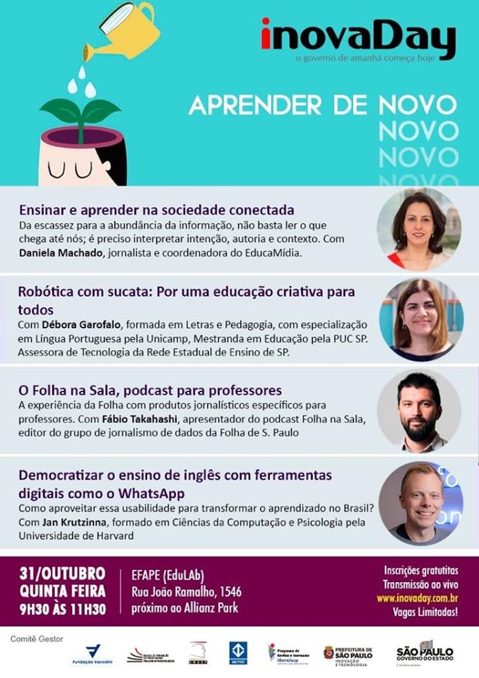 PalavraAberta's tweet photo. Nossa coordenadora Daniela Machado representará o EducaMídia no #inovaDay especial Educação amanhã, dia 31.
O evento é gratuito e quem não é de São Paulo ainda vai poder aproveitar a transmissão ao vivo no YouTube e no Facebook.
Inscreva-se:
https://t.co/RtnPbSKQvZ https://t.co/1KGoGqRG5w