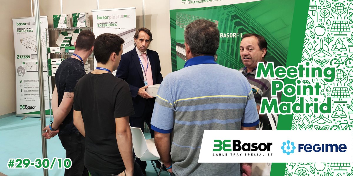 BasorElectric's tweet photo. Nuestro equipo estará hasta las 18:00 una nueva jornada del #MeetingPointMadrid en la zona superior de la estación de #Chamartin organizada por @Fegimeonline. Hoy le toca el turno a los instaladores por eso la protagonista es nuestra bandeja plástica de exterior #Basorplast #BPE https://t.co/kcVi0q5w6J