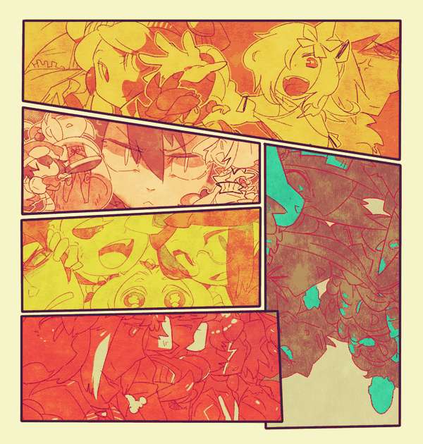 家 Twitterren なんかこういうコマ割り大集合的な絵が好きで描きたいんだと思う 思ったほど描いてなかった