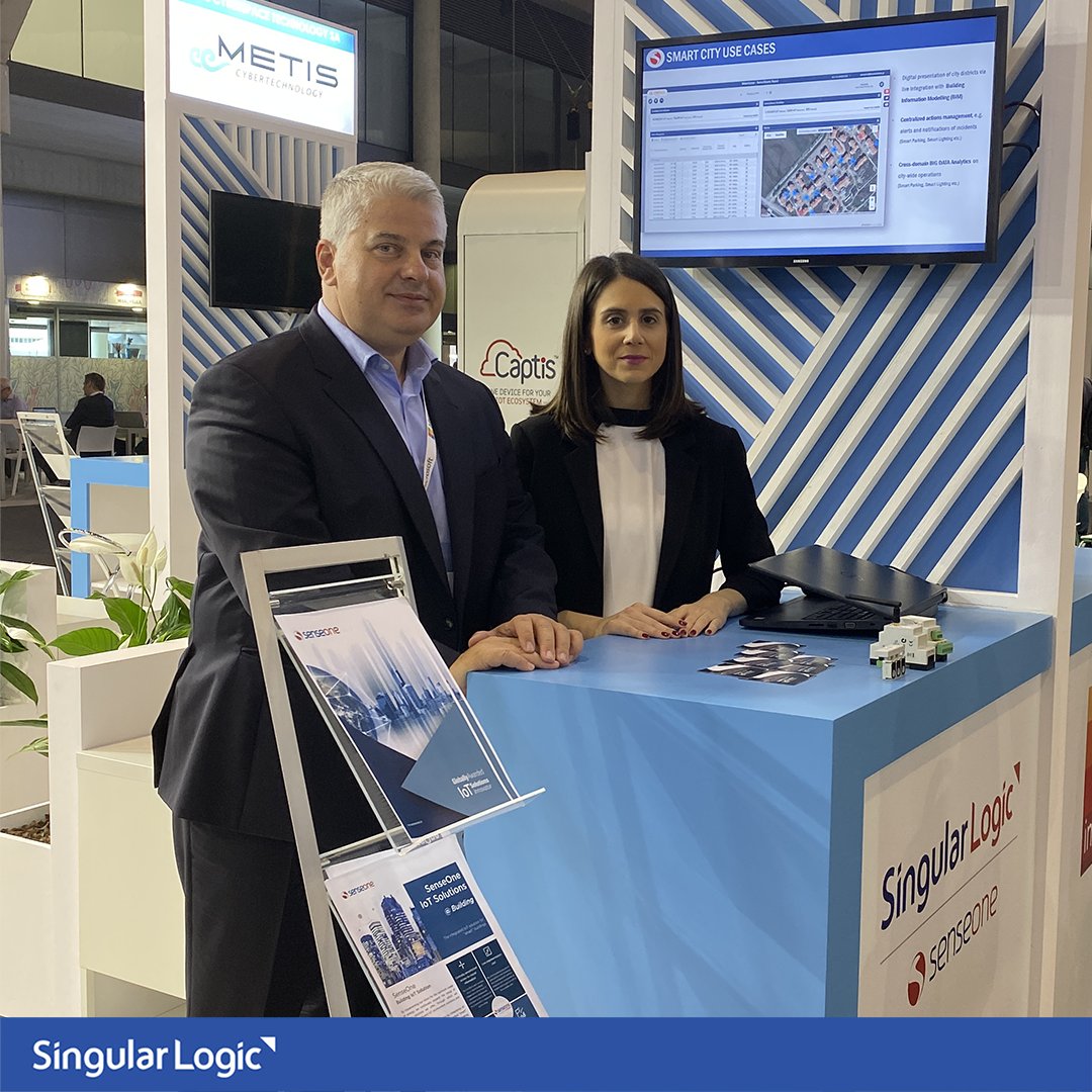 SingularLogicCo's tweet photo. #happeningnow "IoT Solutions World Congress” Barcelona, Hall P2 Street E, Stand 525, Day#2. A great #SingularLogicTeam @ #IOTSWC19 #iot #SingularLogic #SenseOne https://t.co/0X5khjLUx5