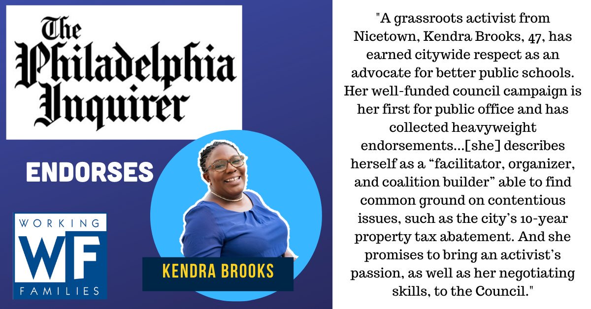 kendraforphilly's tweet photo. HUGE endorsement this morning from the Philadelphia Inquirer!
We have 6 days to go until polls open on November 5th -- and our momentum is growing every day.
Will you donate and join the movement?
https://t.co/aflSymH9mS https://t.co/V1gLRToWJT