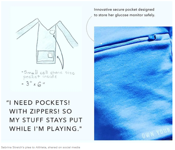 DiabetesMine's tweet photo. When Sabrina saw a cool hoodie sweatshirt from @Athleta she fell in love with the look and no-doubt comfy cut. But the 6th grader had a big concern: how could she make this piece of clothing work for her life with type 1 #diabetes? https://t.co/tdktf12YxE #dblog #doc -RK https://t.co/IHSVDyLXfs