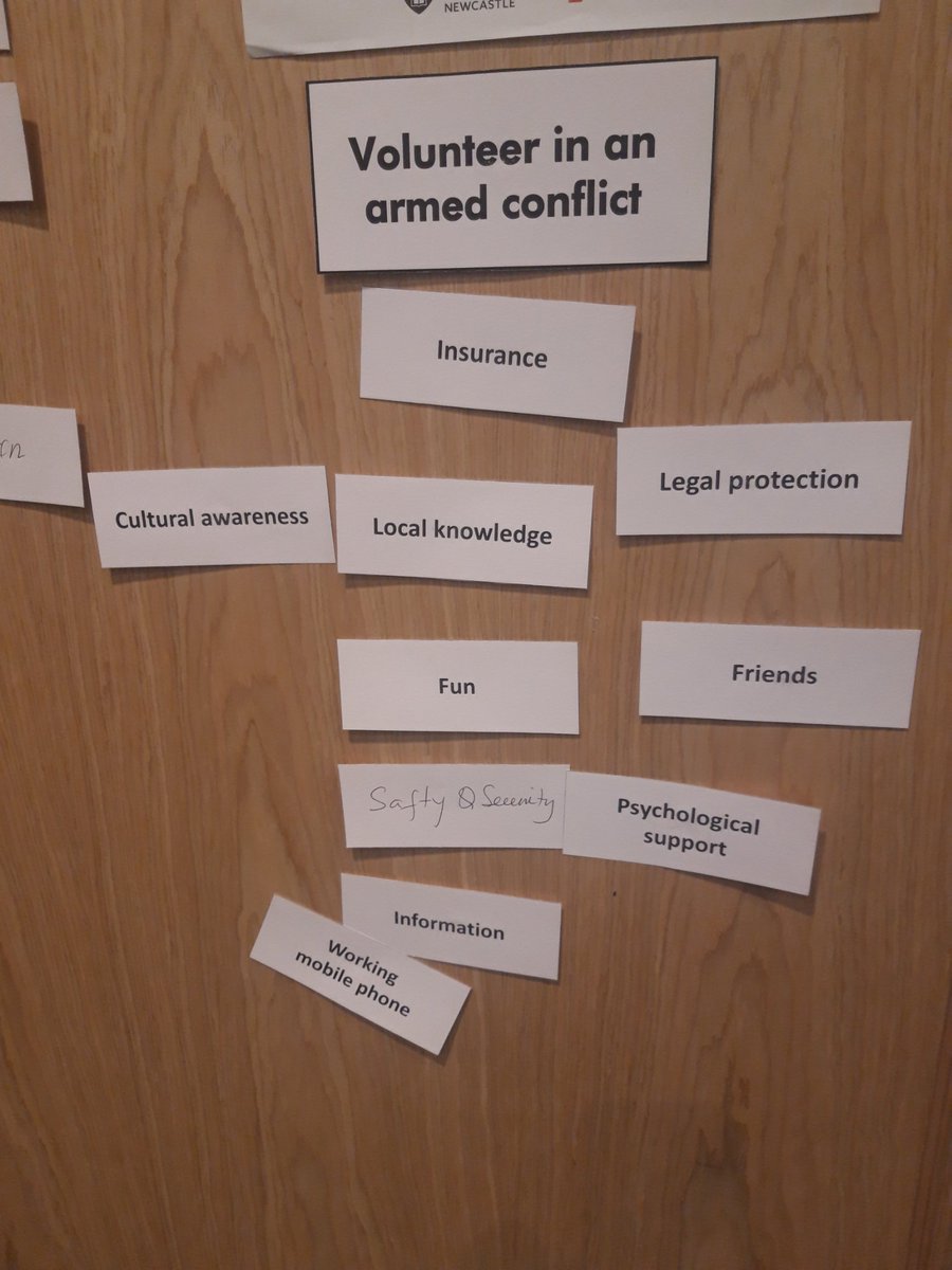 IJustus4's tweet photo. Key requirements for volunteering in an armed conflict area #IVCO2019 https://t.co/Lvfrewy04x