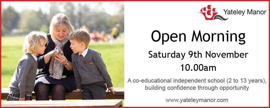 YateleyManorSch's tweet image. Come and join us at our Open Morning on Saturday 9th November at 10.00am and see all that Yateley Manor has to offer.  Call Tanja on 01252 405500 or email registrar@yateleymanor.com to book your place. #YateleyManor @psbacc @GoodSchoolsUK @iapsuk