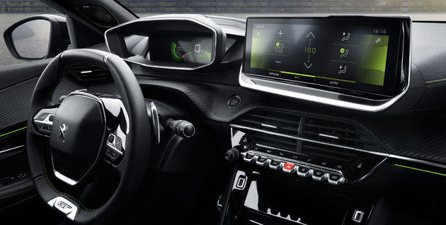 dutchcowboys's tweet image. Dashboard van de Peugeot e-208. We love it! #PeugeotE208 @PeugeotNL  dutchcowboys.nl/automotive/peu…