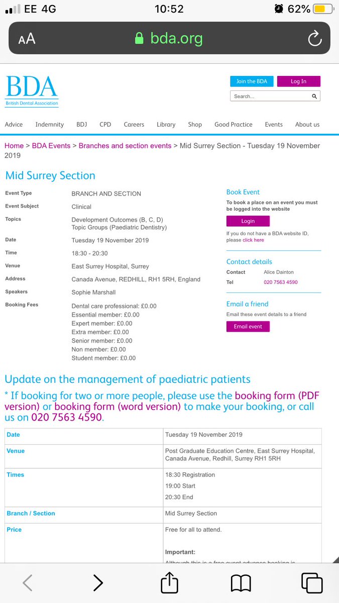 smarshdentist's tweet photo. I’ll be giving a FREE talk on hot topics in paediatric dentistry 🔥 relevant to all tiers of care. East Surrey Hospital 19/11/19 sign up via the BDA website or turn up and sign up on the night!! https://t.co/QwXt0fhPi0