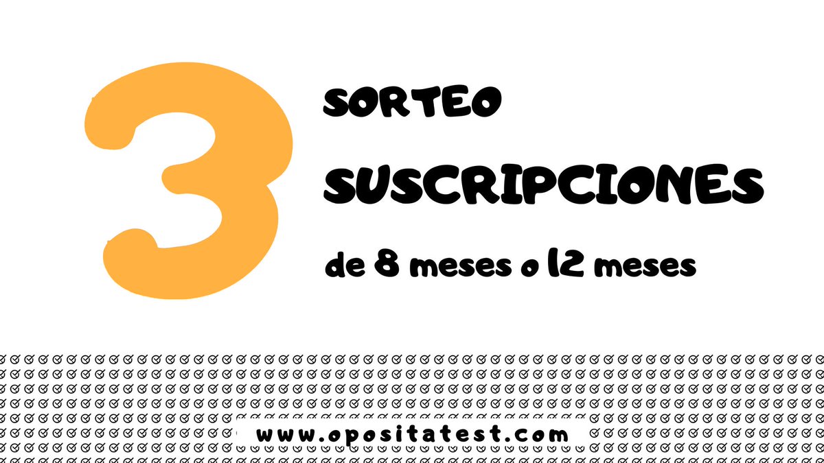 Opositatest's tweet photo. 2️⃣ Sorteamos 3 suscripciones de 8/12 meses.

Para participar 👇

🔹 Dar RT a este tuit
🔹 Estar registrad@ en OpositaTest antes del 31 de octubre a las 23:59 h

📆 Participad hasta el martes 5 de noviembre (incluido).

b. legales 👉 https://t.co/poS72kfQkv

(HILO 3/5) https://t.co/vWQf1QAomx