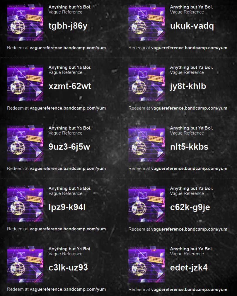 ReferenceVague's tweet photo. Have some codes...
#bancampcodes #vaporwave #freedownload #VWTwitter https://t.co/AaYA9GztWH