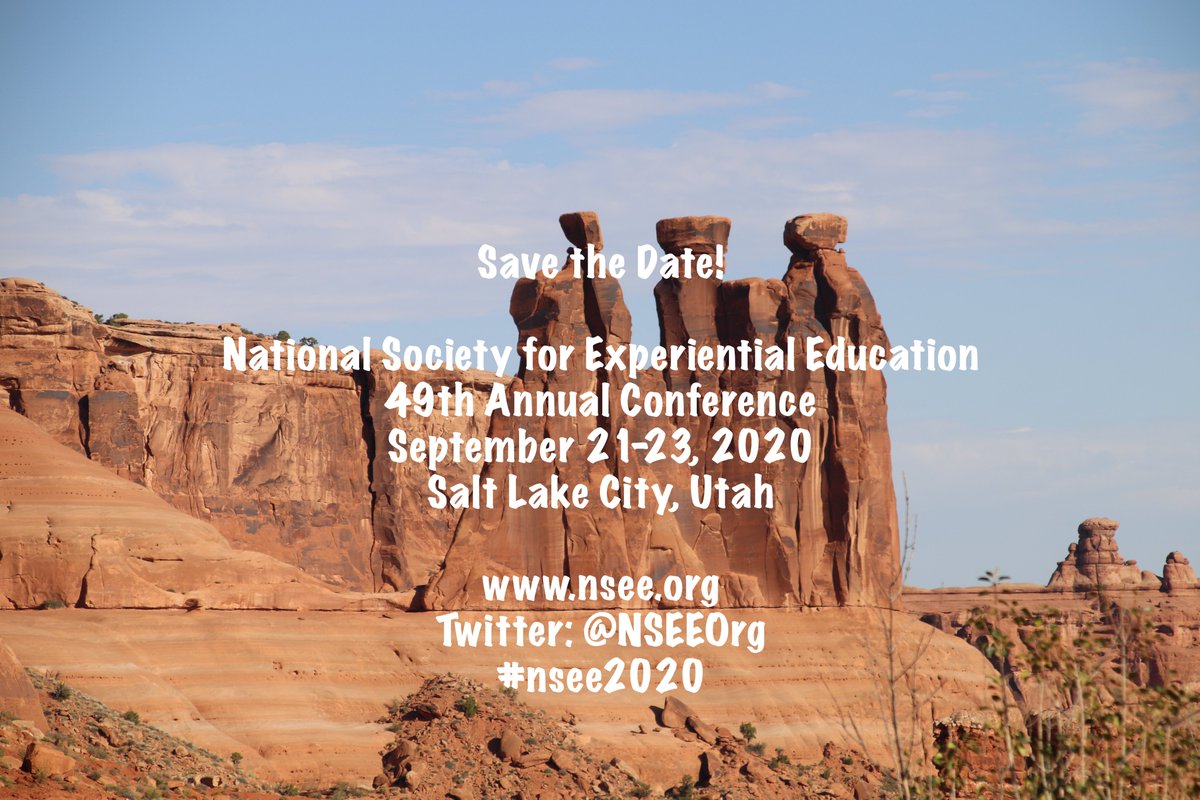 smithmt's tweet photo. Save the date and join me for NSEE 2020 in SLC! @NSEEOrg #nsee2020 #experientialeducation #nsee #highereducation #k12 #Utah https://t.co/vest59mN4K