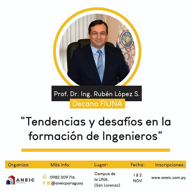IngenieriaUNA's tweet photo. https://t.co/z8NDGfF42M El Congreso Nacional de Estudiantes de #IngenieríaCivil – #CONEIC es declarado de Interés Académico de la FIUNA, se invita a participar del evento a realizarse los días 1 y 2 de Noviembre del 2019, desde las 08 hs en el Campus de la UNA, San Lorenzo. https://t.co/X5KIp93aa5