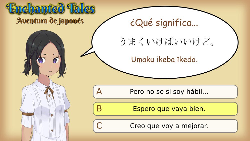 enchantales_es's tweet photo. "Umaku" significa "ser hábil" o "ser exitoso", e "ikeba" es la forma condicional de "iku", que significa "ir". "umaku iku" se puede traducir como "ir bien" o tener éxito, y la expresión condicional+"ii" significa algo así como "sería bueno si...". https://t.co/ahgwuBYhIN