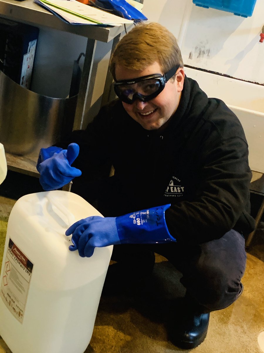 TapEast's tweet photo. Everyone say hi to Terry. Terry is our new Assistant Brewer and is quickly learning how much cleaning making craft beer involves! 
#TapEast #Brewdays #NewStaff https://t.co/JjnWcabWDq