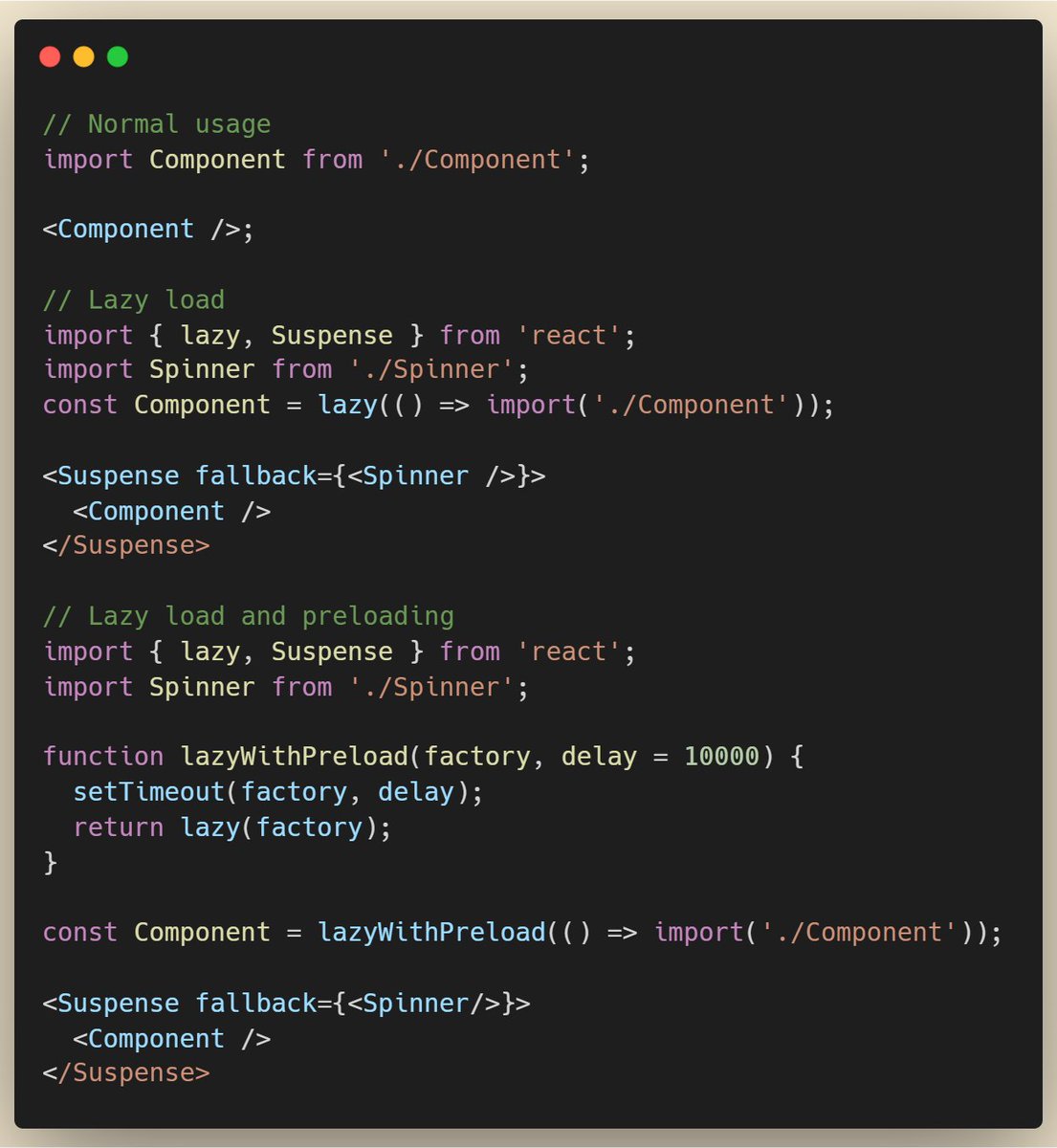 LucaRams23's tweet photo. Stop showing your users a spinner for lazy loaded chunks. Start prefetching the code you need, without ruining your startup time.
If you are interested in preloading strategy based on you user behaviour: https://t.co/hdQOE3or97
#react #bundle #lazyLoading #preloading #guessjs https://t.co/8vf58Zw9Wu