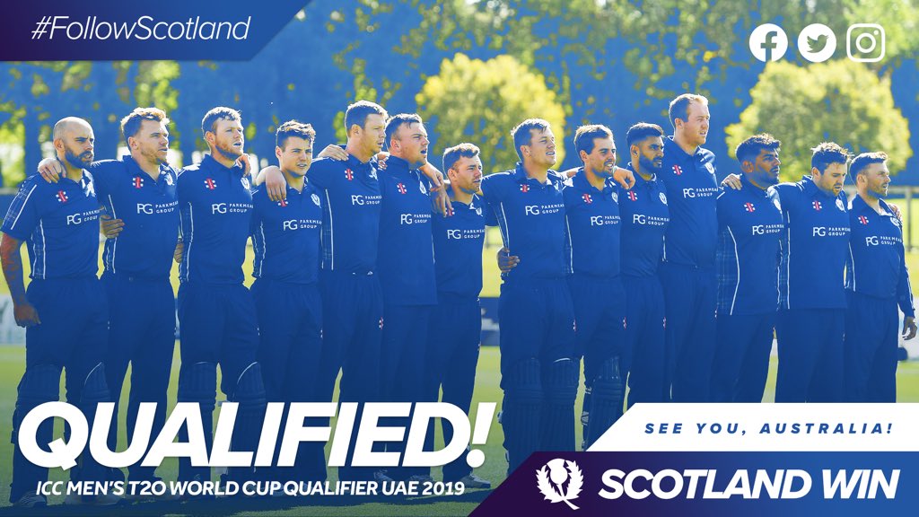 CricketScotland's tweet photo. ✈️ YESSSS! We’re going to the @T20WorldCup!

#FollowScotland 🏴󠁧󠁢󠁳󠁣󠁴󠁿 https://t.co/ApKlalkKua