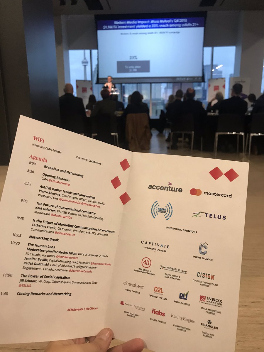 Nicoledascenz's tweet image. A full agenda today at #CMAfuture would not be possible without 
@accenture @MastercardCA @radioconnects @TELUS @cleansheet_ca 
@CoverAll_MSP @Captivate #The4D @TheAberGroup @CisionCA @D2L @DMMagAndAwards @InboxMarketer @KaiserLachance @NABS_Canada #realityengine @Triangles_ROI