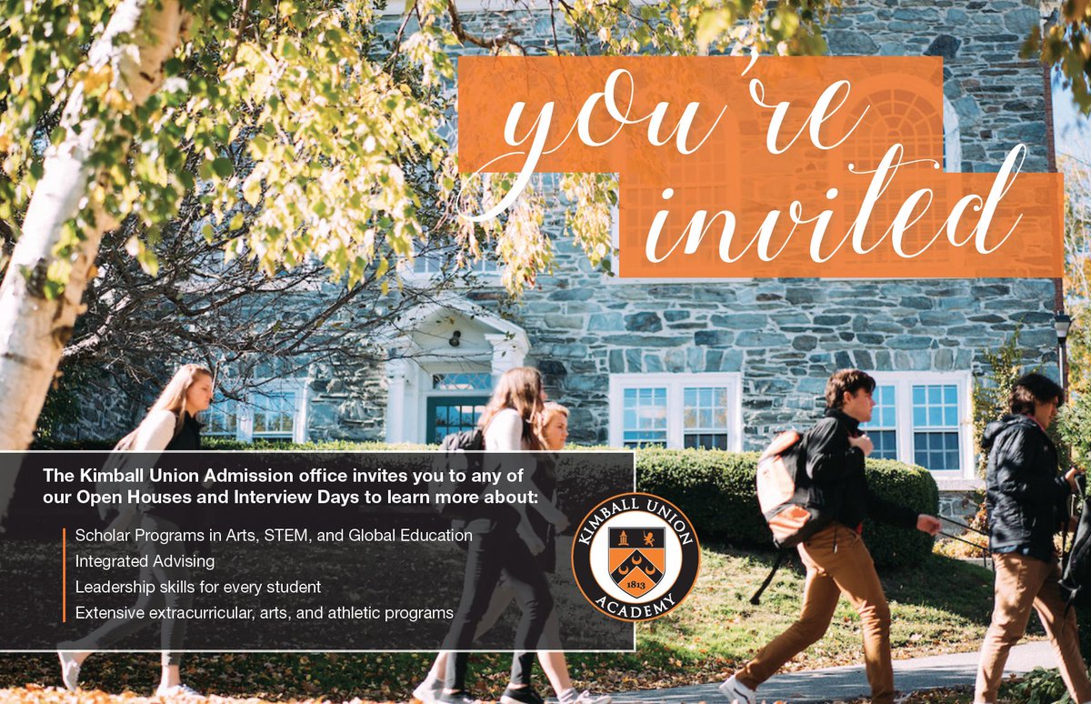 Do you know a student who would thrive on The Hilltop? Our Admission Open House is right around the corner on November 9.  For more information, email admission@kua.org, call 603.469.2100, or visit: kua.org/admission/admi….

See you soon!

#madeinmeriden #youarewelcomehere
