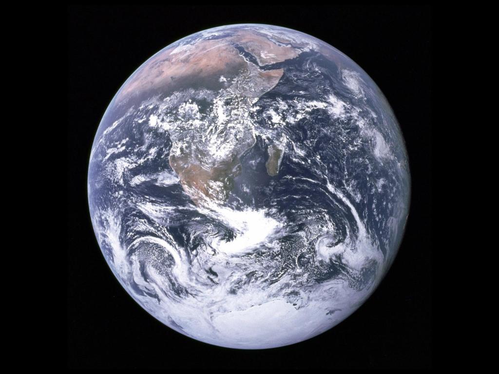 The Earth framed in a single photo, titled "The Blue Marble" 