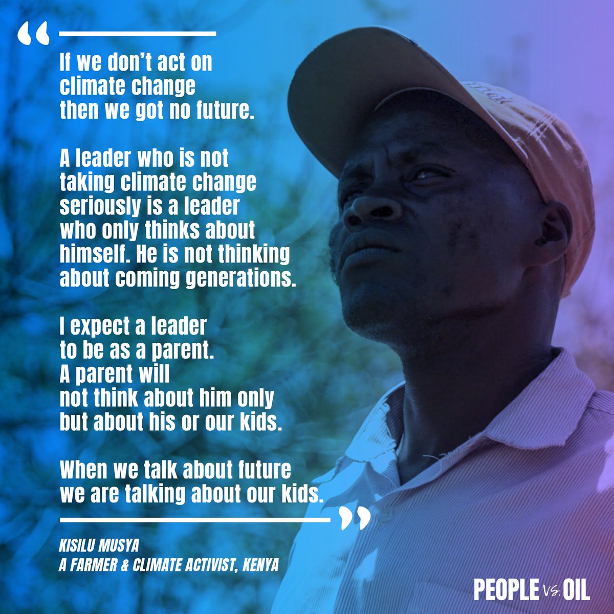 This is what Kisilu Musya, a Kenyan farmer has to say to the leaders who are failing to act on climate change. What will you say? We want you to speak your heart out and we will use your voice when we meet the Norwegian government in court &gt;&gt; act.gp/2Prglzf
#PeopleVsOil