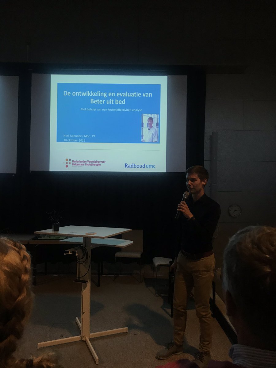 YvGeurts's tweet photo. #Beteruitbed promovendus Niek Koenders op het ziekenhuisfysiotherapiecongres @nvzf1 @KNGF_Fysio @radboudumc https://t.co/aFaxdt5bmG