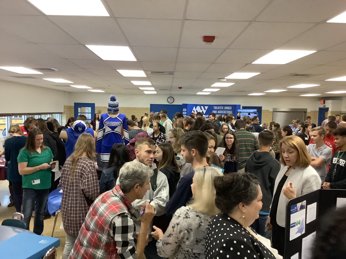 MCHS Career Fair is in action and we are so thankful for all of the businesses and community members who are taking time out of their day to educate our students about post-secondary potential! #MCHS201920 #beyondadiploma