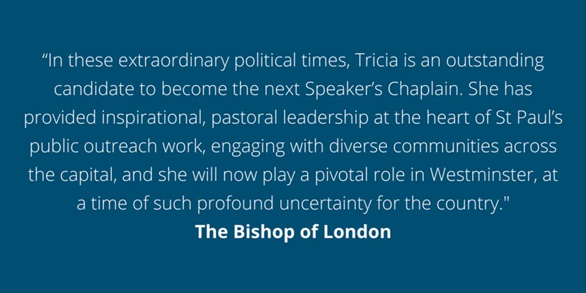 dioceseoflondon's tweet photo. The next Speaker’s Chaplain has been announced. Read the full details here: https://t.co/Hbj29qLIjL https://t.co/SXvihcIwpD