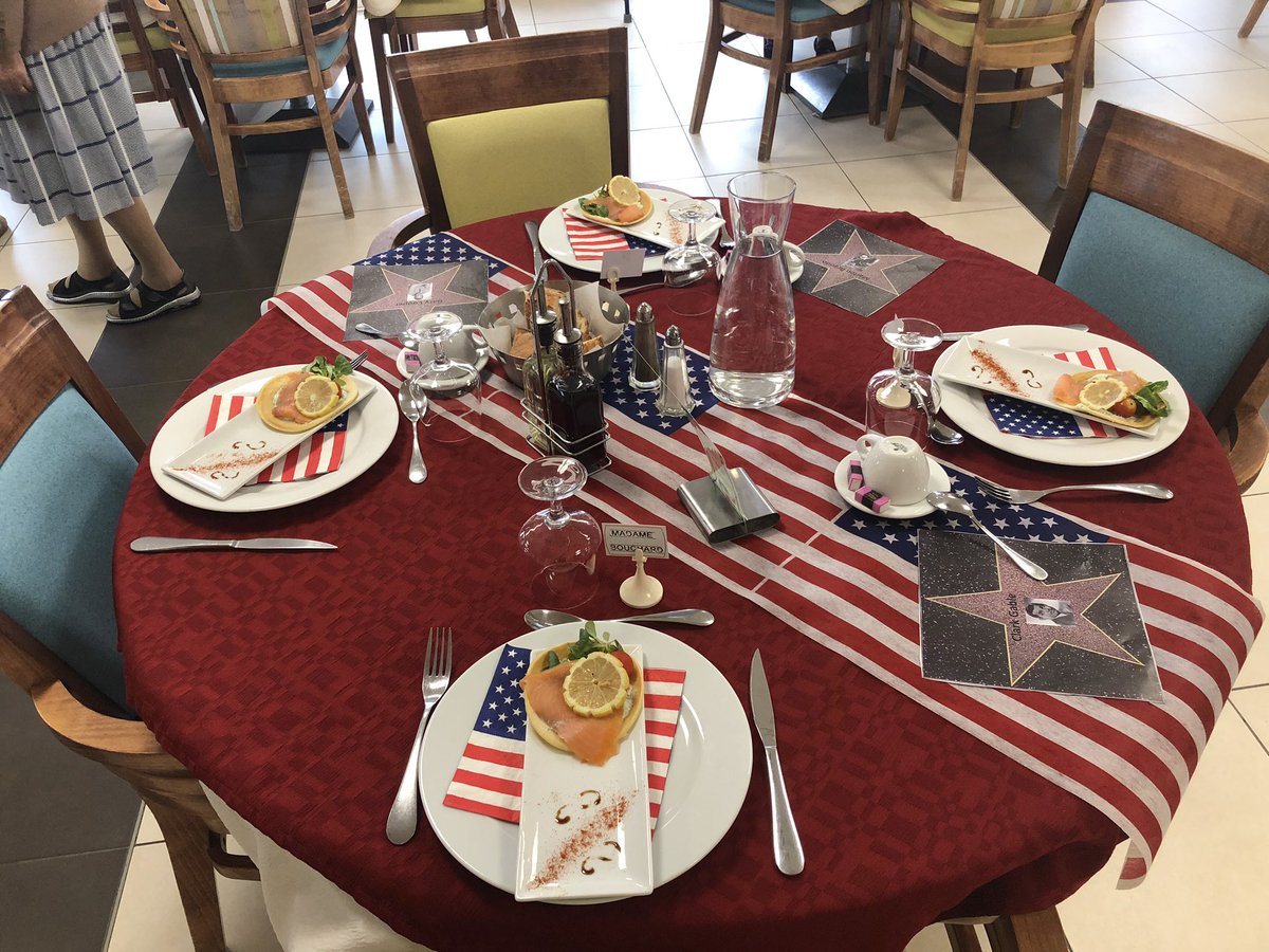 AubignyBenjamin's tweet photo. Aujourd’hui à la résidence Medicis Carpiquet les États Unis s invitent à la table de nos résidents #domusvi https://t.co/m5dJdwGxWk