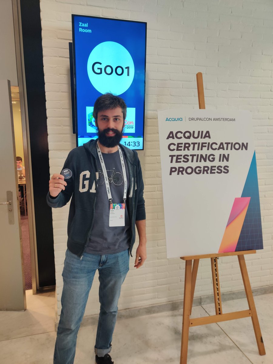 Congratulations <a href="/plopesc/">Pablo López</a> from <a href="/cocomore_drupal/">Cocomore AG // Tech</a> on earning <a href="/Acquia/">Acquia</a> Certified Front End Specialist - D8 credentials and also becoming a Grand Master at <a href="/DrupalConEur/">DrupalCon Rotterdam 2026</a> #DrupalCon