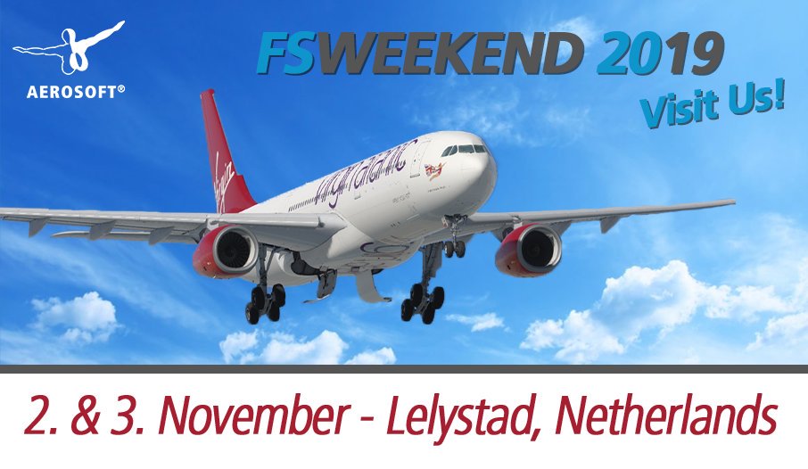 Who's at the #FSWeekend in Lelystad (Netherlands) this weekend? Well, we are on site for sure and will provide you with our simulators, add-ons, and some hardware – amongst others Honeycomb’s new Alpha Flight Controls! Come around, we are looking forward to see you!