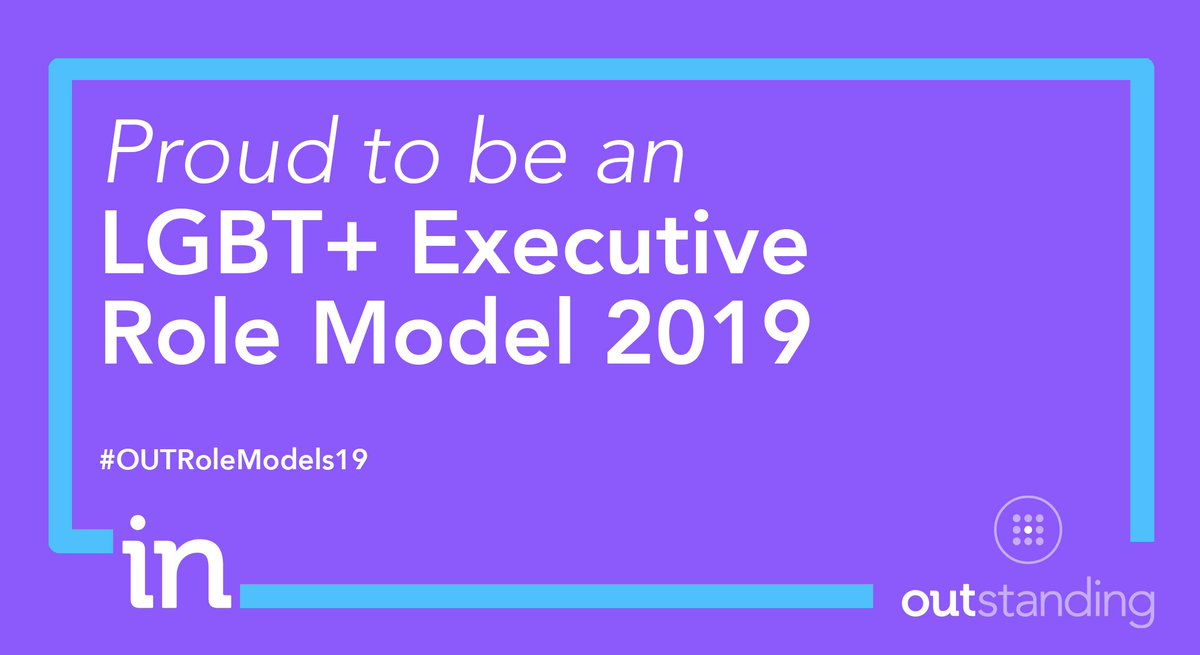 Thrilled to be on the 2019 OUTstanding LGBT + Executive Role Model list along with my <a href="/Accenture/">Accenture</a> colleagues, <a href="/Sandervtn/">Sander van 't Noordende</a>, <a href="/rekha_m_menon/">Rekha M Menon</a> (Exec Ally) and Megan Cross (Future LGBT+ Leaders). Let's
encourage workplace diversity &amp; inclusion! bit.ly/1KAacXF
#OUTRoleModels19.