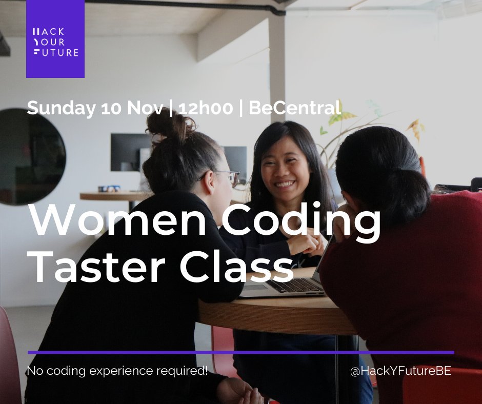 Ladies, we want you! 🚺On November 10th, we organise a Coding Taster Class exclusively for women. Our coaches Gina and @LouiseTopic will animate the session with a few coding games and will share their experience as women web developers: join us! 👾💻
bit.ly/2ozdol6