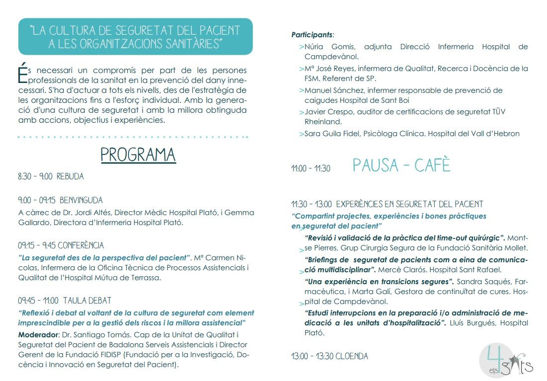 El proper 8/11 #TÜV Rheinland participa en la jornada de #SeguretatPacient4Gats
Serà una bona oportunitat per aprofundir en les estratègies de les organitzacions sanitàries envers la cultura de seguretat i les millores obtingudes amb les accions realizades
bit.ly/2Nt6mqB