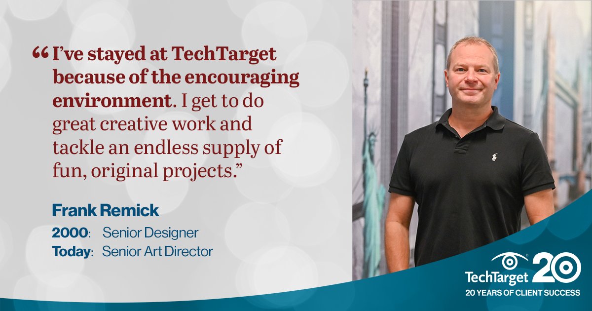 InformaTTGT's tweet photo. Celebrating 20 years of innovation & #CustomerSuccess - #WhyITechTarget https://t.co/ulyiixBDAG #TechTarget20 https://t.co/wDVaCpOlOE
