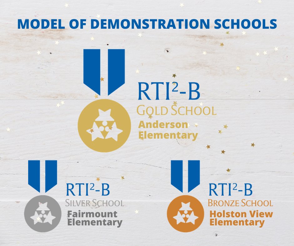Congratulations to our 2019-2020 RTI2-B Model of Demonstration Schools! <a href="/BTCS_Anderson/">Anderson Elementary</a>-Gold
 @BTCS_Fairmount-Silver <a href="/BTCS_HView/">Holston View</a>-Bronze @TBSPEast btcs.org/about_us/what_….