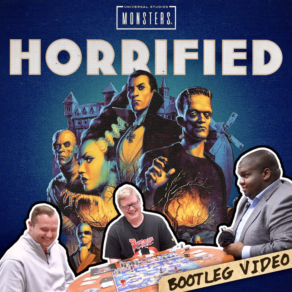 BootlegVideo's tweet photo. Tomorrow is Halloween! How are you celebrating?🎃

On the latest Bootleg Video, @beaujbatterson, @benjammint5 and @dablackyurtle battle classic Universal monsters in the board game #HORRIFIED! 🧛‍♂️🐺

https://t.co/08Bf4SQOrV https://t.co/Wd2vtqgsBW