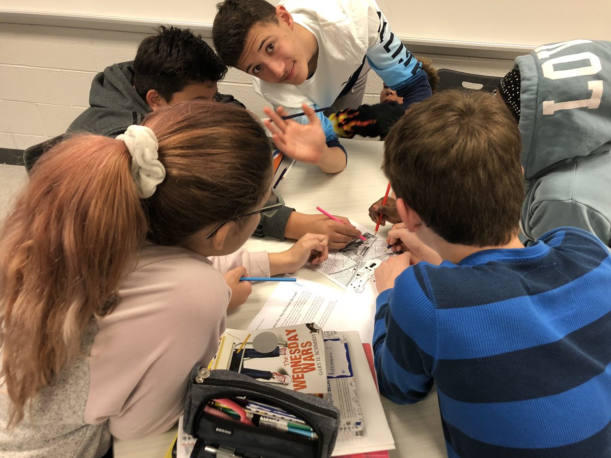 met124psu's tweet photo. #flexibleseating options make collaboration a breeze!   7th graders work together to manage a 3-field system on a medieval manor.  #masdproud https://t.co/3TbBYgj22y