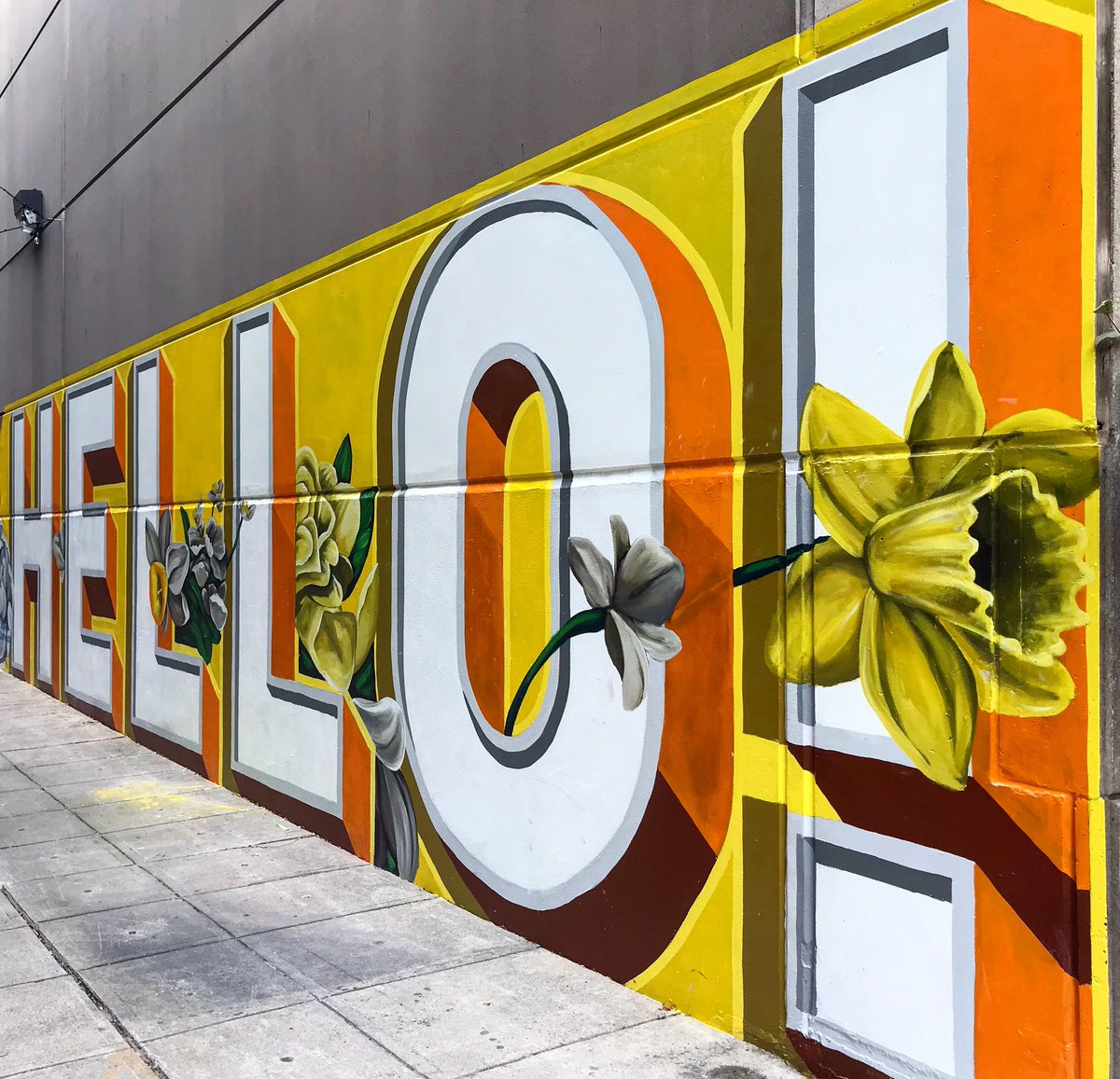 ArtThisWayFW's tweet photo. ”Hello, Fort Wayne” by artist @shawndunwoody gives us all the good feels! 😊 

Visit this mural in Downtown Fort Wayne, IN!  @FWDID #ArtThisWayFW #DTFW #ArtThisWayne https://t.co/leSKqQvlcR