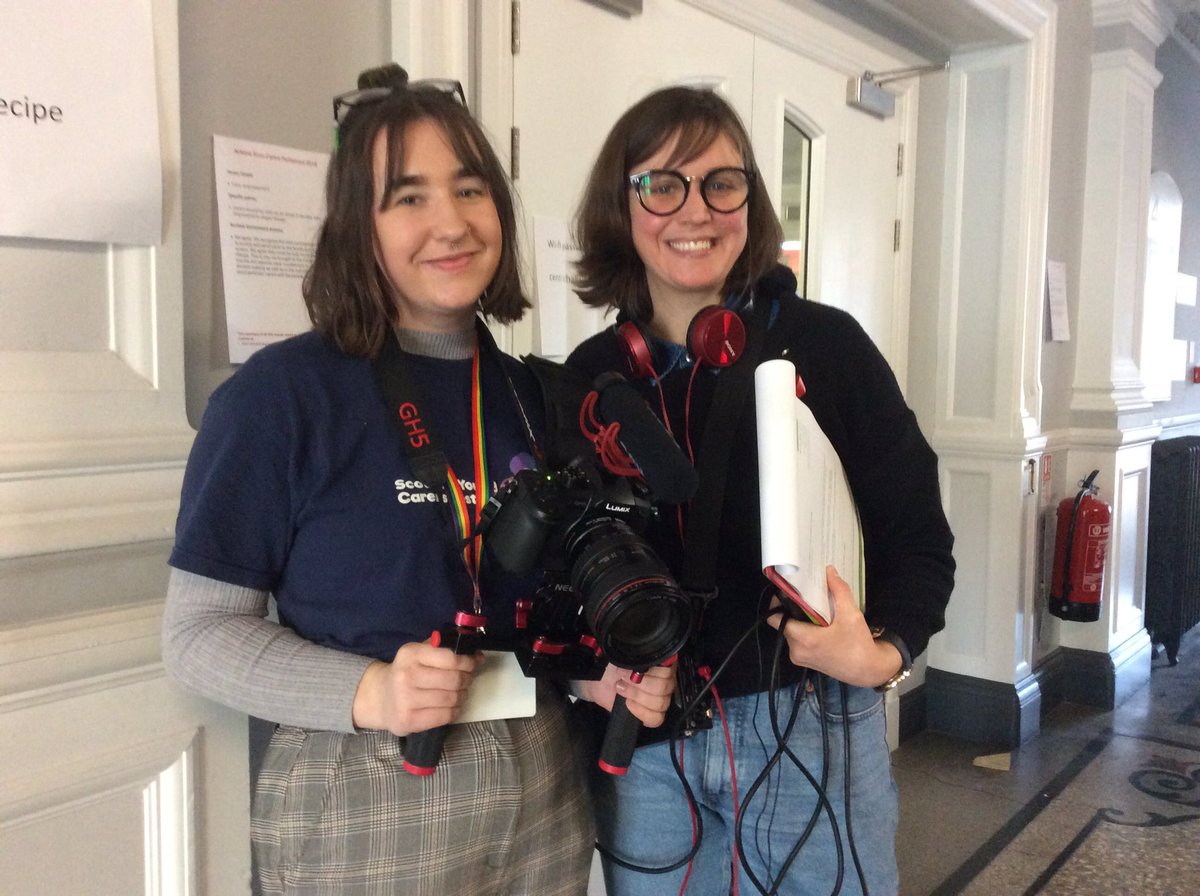 CarersScotland's tweet photo. The media team - with Scottish Young Carers and Media Education. #CarersParliament https://t.co/6BUsEEPoWS