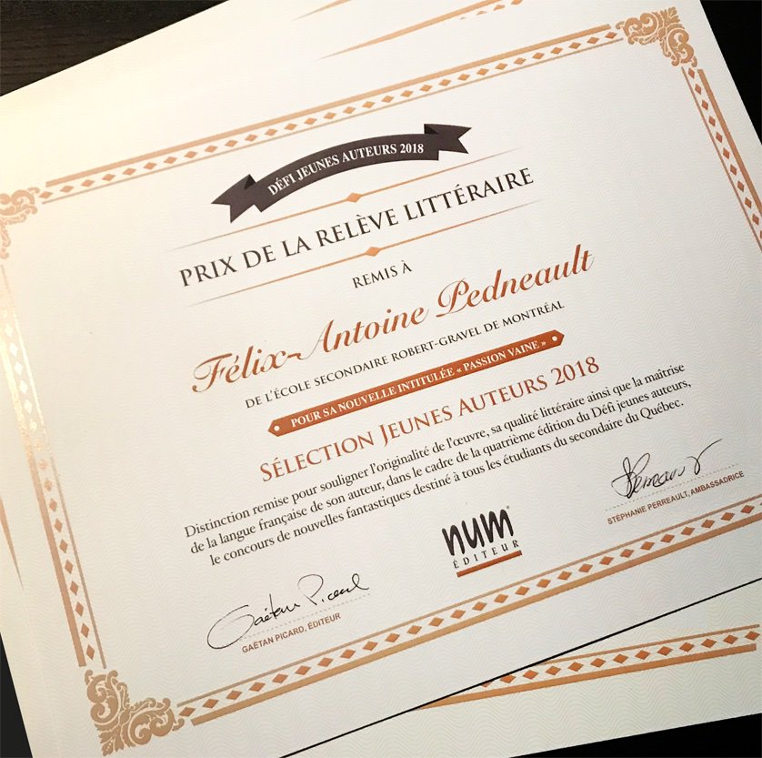 NUM_Editeur's tweet image. Le Défi jeunes auteurs est de retour pour une sixième année. Vous connaissez de jeunes écrivains en herbe ? Encouragez-les à participer ! #Concours #fantastique #litterature #lecture #livres #auteur #ecole #secondaire #college #Quebec En savoir plus: numediteur.com/defi