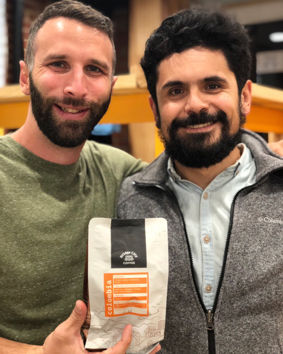 It’s not every day that you get to meet your coffee farmer but today’s the day! Meet Herbert, a coffee farmer from Colombia, who supplies our friends at @bridgecitycoffee. He’ll be here 12:30-2 today sampling coffee, & at 1 he will be leading a discussion on his coffee story.