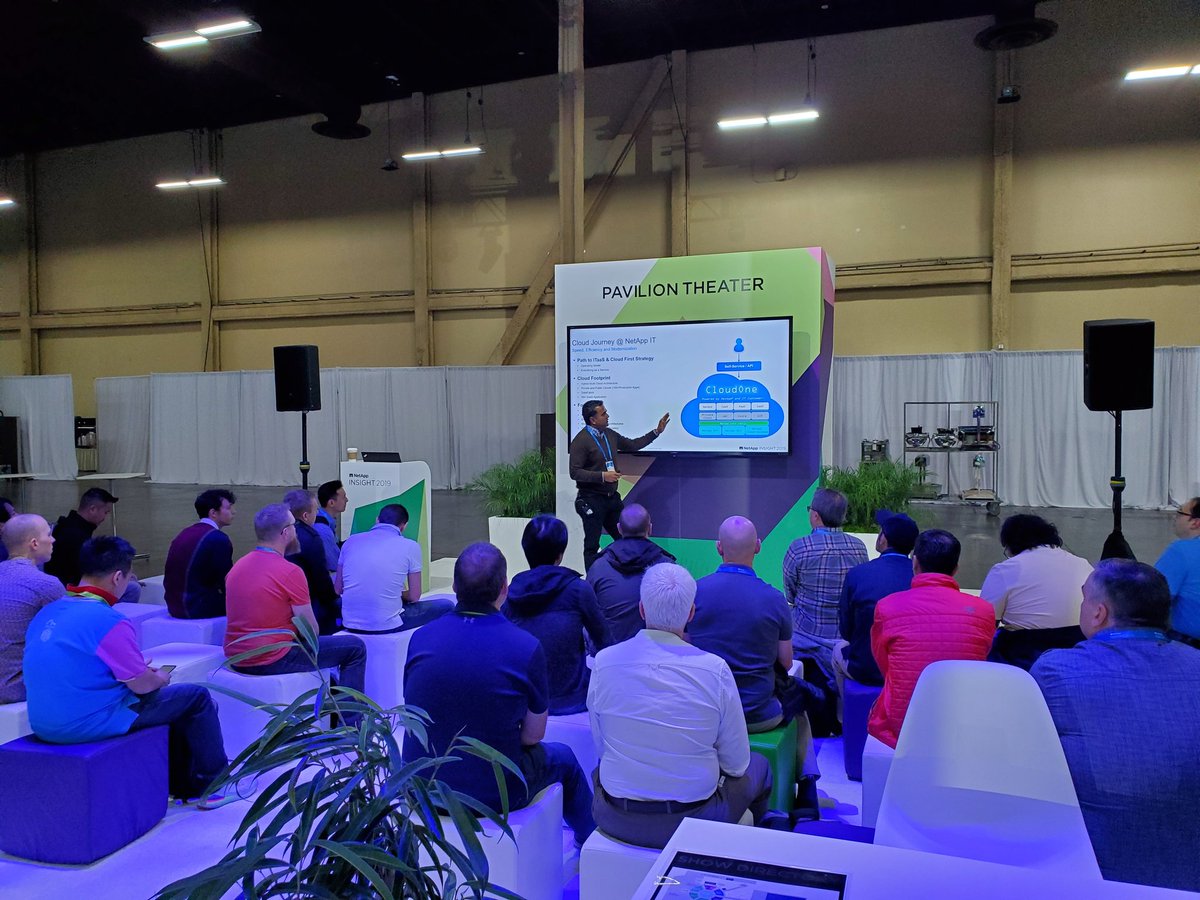 NetAppIT's tweet photo. How are you freeing up your developers to only focus on the most important tasks? @kamalvyas tells folks at the Pavilion Theatre discussing how we are doing it in @NetAppIT https://t.co/vSkDRTmzMt