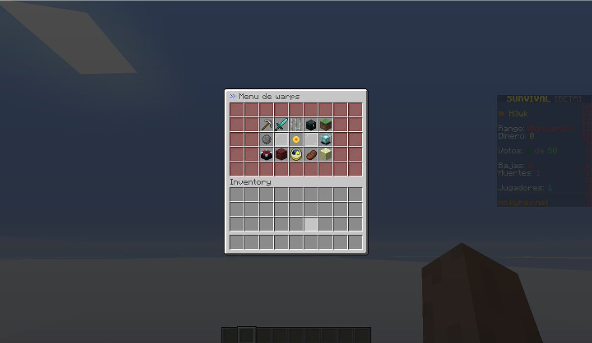 KyrexNetwork's tweet image. Que tal esta quedando el menú de los lugares del Survival? 🧐🤠😎🥳