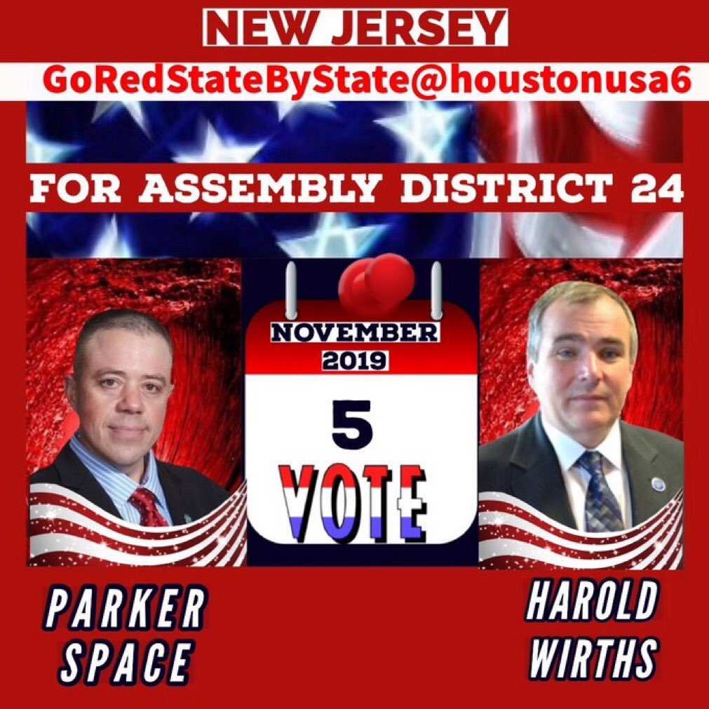 Janetspics's tweet image. NJ let's continue our Red Wave in LD24 with our support and our votes for 2 Seasoned Republican Incumbents for Assembly!
VOTE: HAROLD WIRTHS
VOTE: PARKER SPACE
#RedNovember 
#LeadRight
#SaveNJ
@NJ24th