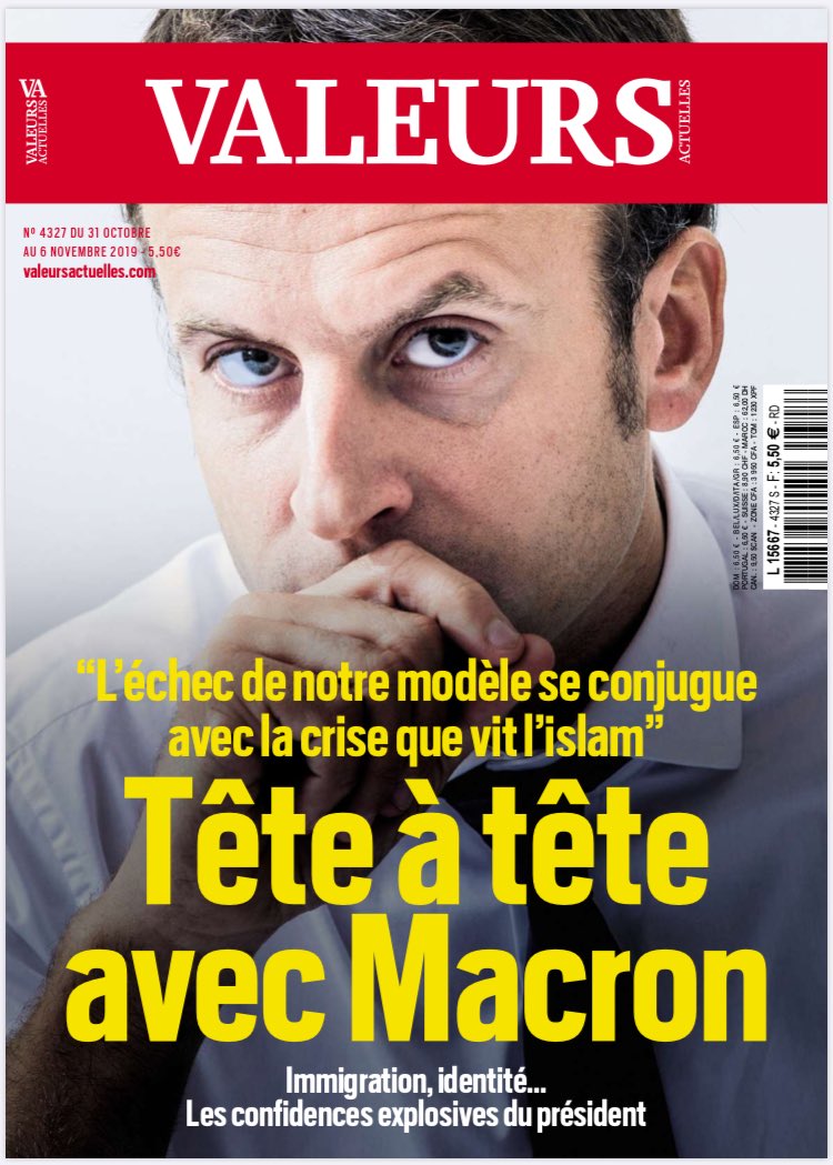 PaulLarrouturou's tweet photo. « Un proche de l’Élysée ne s’en cache pas : « Pour sceller véritablement le passage à l’acte II de son quinquennat, le président Macron souhaitait parler à Valeurs actuelles et à ses lecteurs... C’est très important pour lui. » ». https://t.co/HoGiWwE7zm