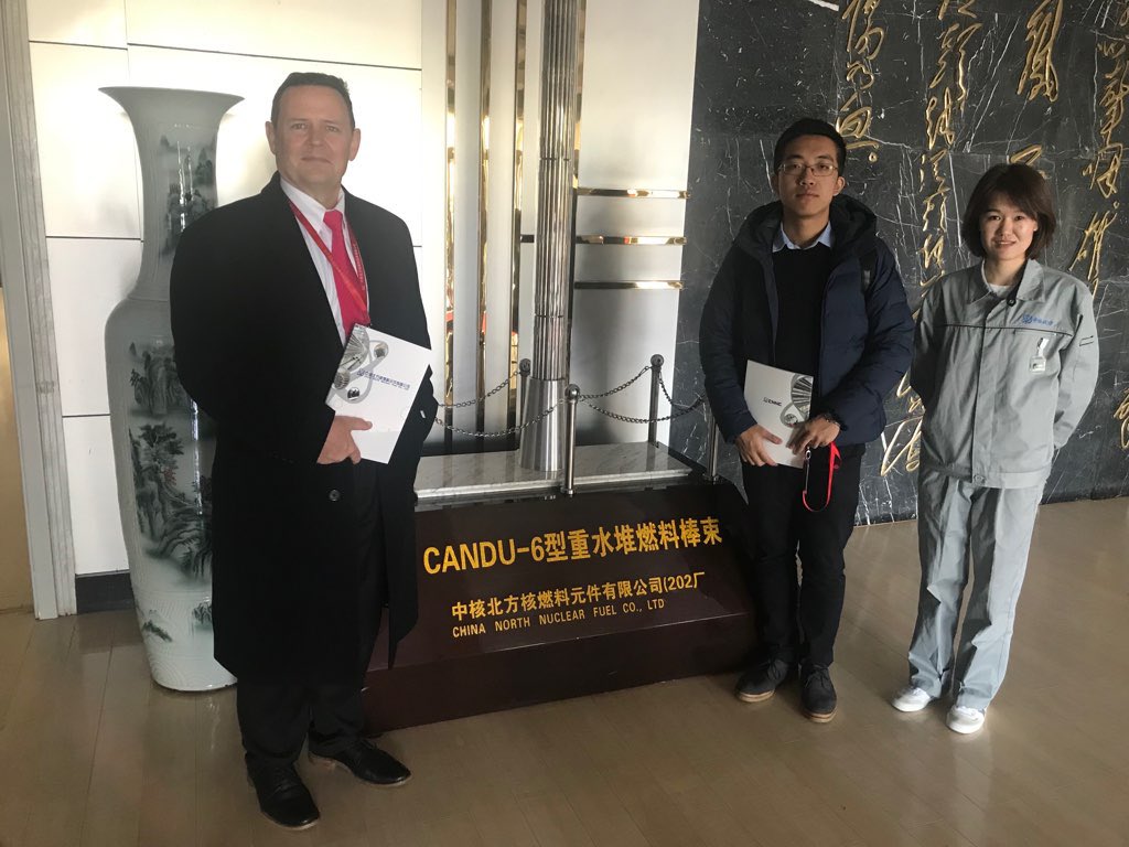 coreykmcdaniel's tweet photo. I feel so privileged to have witnessed the exciting advanced reactor deployment in #China. Seeing the high temperature reactor pebble bed modular before it begins operating in 2021 - also the CANDU-6 fuel being manufactured for Qingshan! Thank you #CNNC and #CZEC for the visit! https://t.co/haPWr8koR7