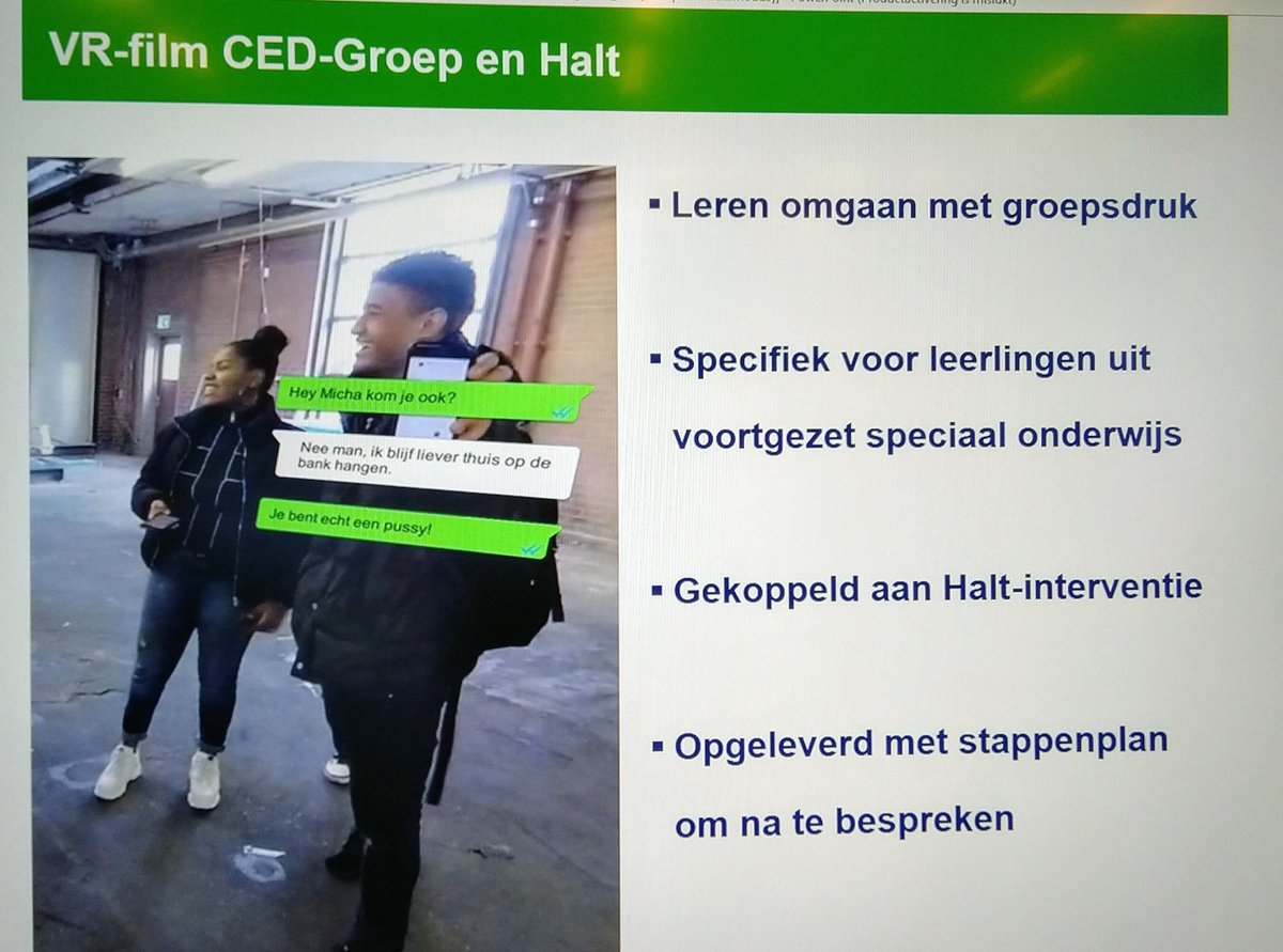 MHoogenkamp's tweet photo. Vandaag hebben @CEDgroep en  @BureauHalt een mooie innovatieve aanpak gepresenteerd om VSO-jongeren te leren omgaan met groepsdruk. Nu alleen nog voor Rotterdam, maar hier kunnen veel meer scholen van profiteren! https://t.co/gn8qmXWsOX
